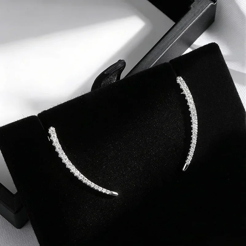 Pendientes de botón con moissanita NASIA, diseño moderno, aprobados en pruebas, para mujer, boda, 100% plata S925, joyería nupcial brillante para fiestas, 2026