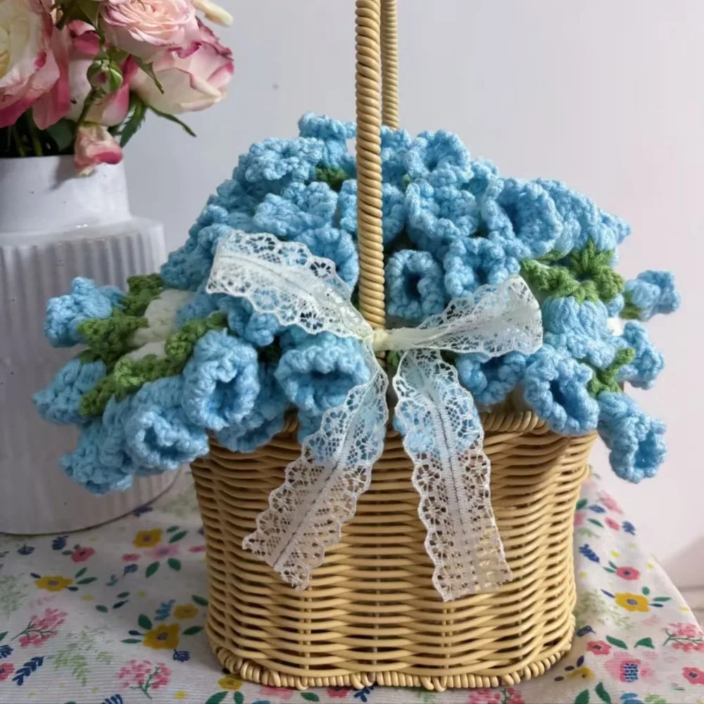 

Crochet Woven Flower Bouquet Blanket Finished Fashion Knitted Flower Blanket Three-dimensional Soft Orchid Nap Blanket