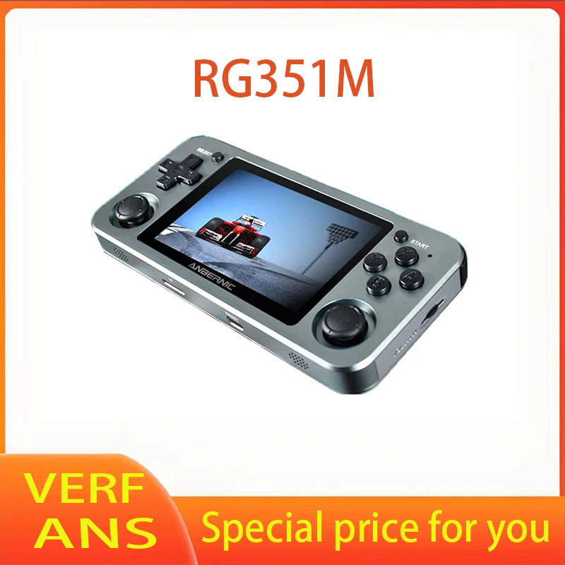 New RG351M retro handheld game console 2500 classic games support WiFi function open source system RK3326 chip 3.5 inches