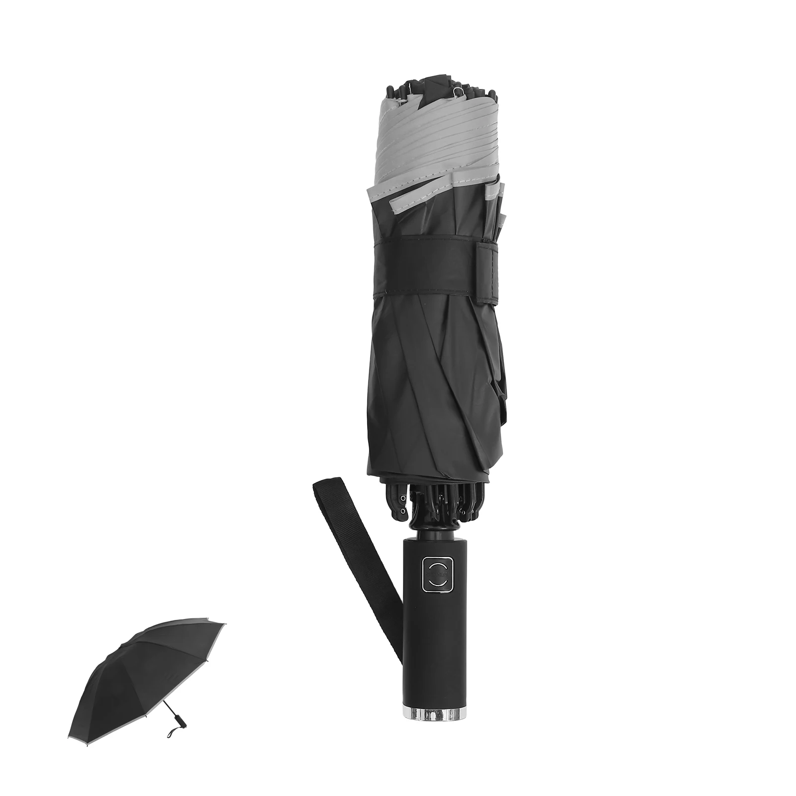 

Reverse Umbrella Extra Large Fully Automatic Black Aluminum Alloy UV Protection Mini Umbrella for Rain Sunshade