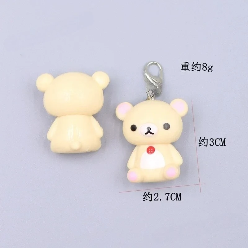 

popular Kawaii Rilakkuma Easy Bear Keyrings Lazybear Doll Keychains Bag Clothing Puller Phone Rope Necklace Accessories Pendants