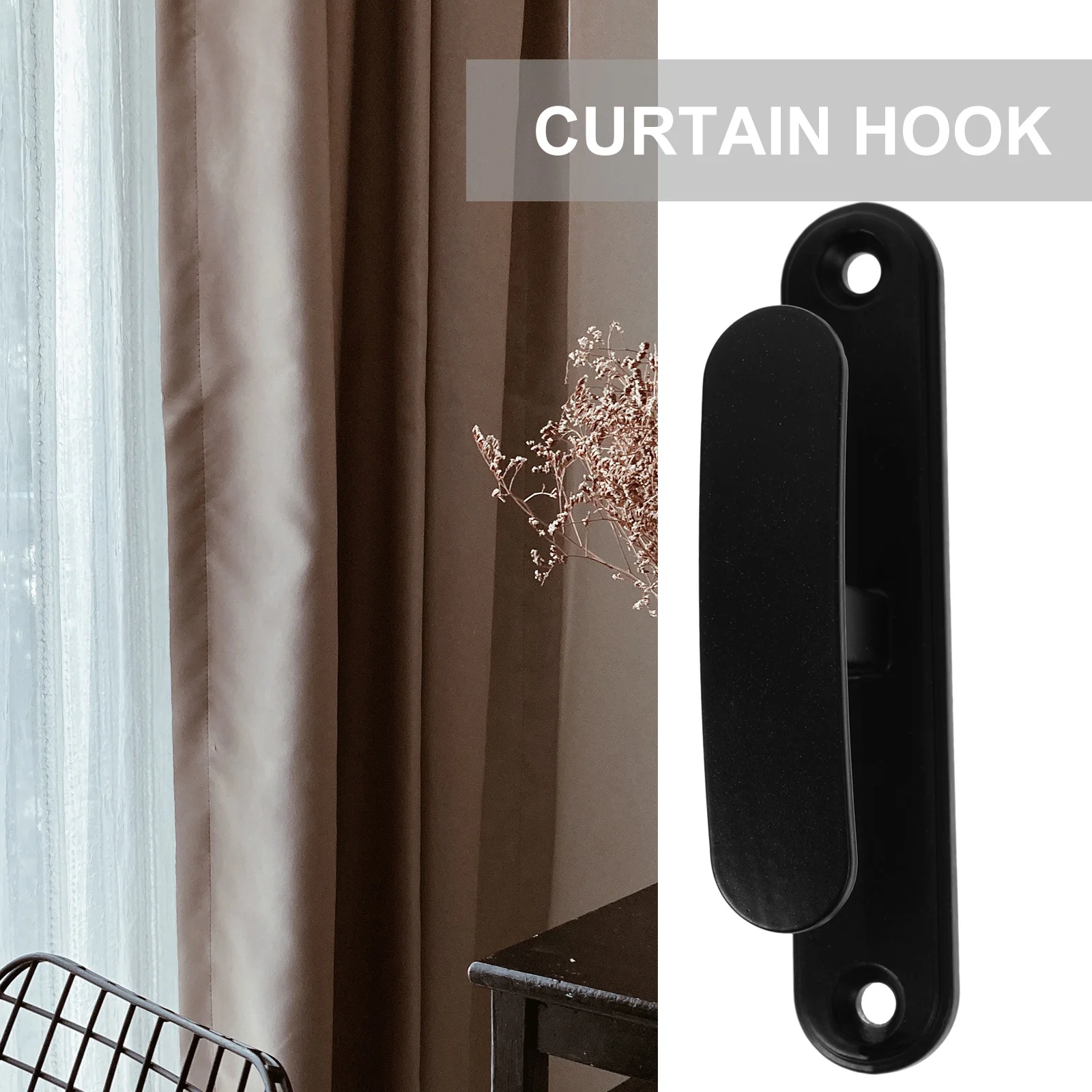

2pcs Decorative Aluminum Alloy Curtain Hooks Durable Rustproof Hat Hangers For Shower Curtain Home Wall Mounted Hooks Towel Coat