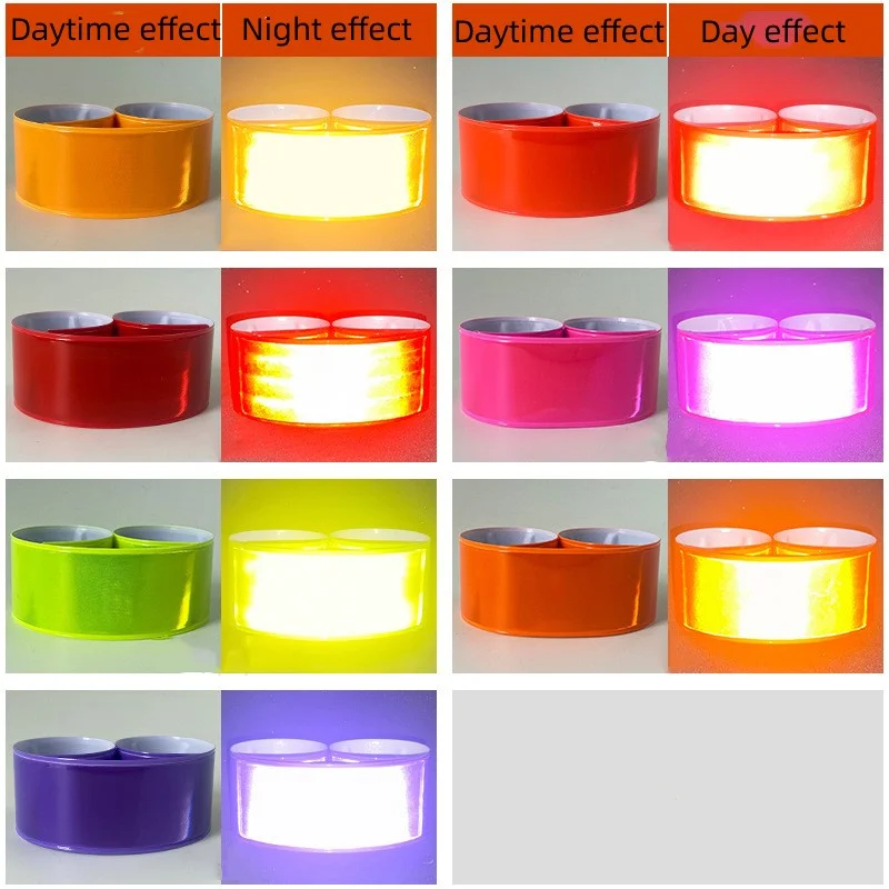 5pcs 30CM Reflective Wristband Slap Band Bracelets Promotional Gifts for Man Woman Armband For Running Sports Safety visibility