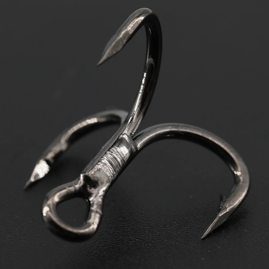 Fishing Treble Hook 6X Strong Carbon Steel Classic Round Bend Triple Fish Hooks Set Hooks for Big Game Bluefish Salmon Kingfish