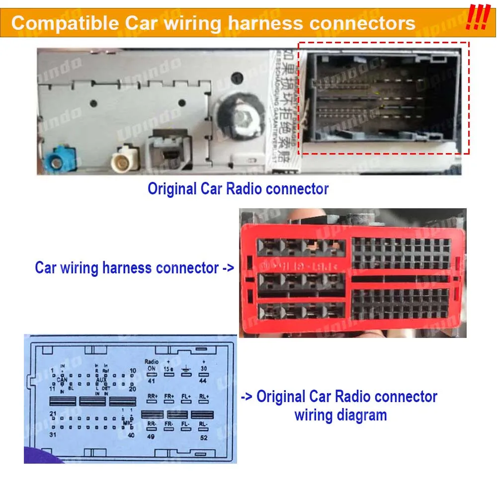 Car Android Radio Accessories Cable Connector Socket with CAN Bus Decoder Power Wiring Harness for Fiat Doblo 500 500L Ducato