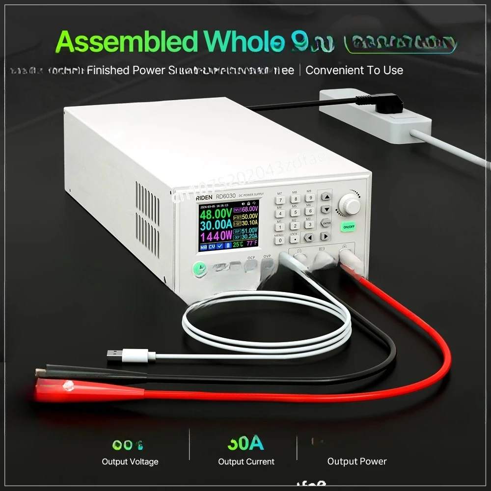forRD6030 Completed Set 60V 30A digital control Stabilized AC DC adjustable Voltage Regulated Lab Bench Power Supply 1140W 1440W