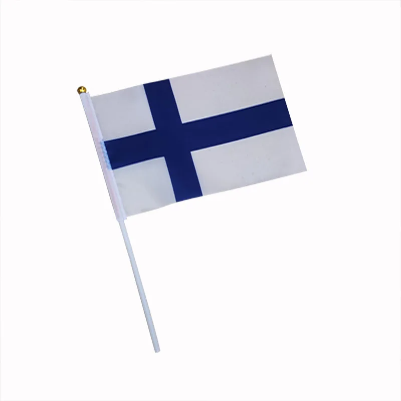 14*21 CM Finland National Flag Small Hand Banner 100PCS/LOT