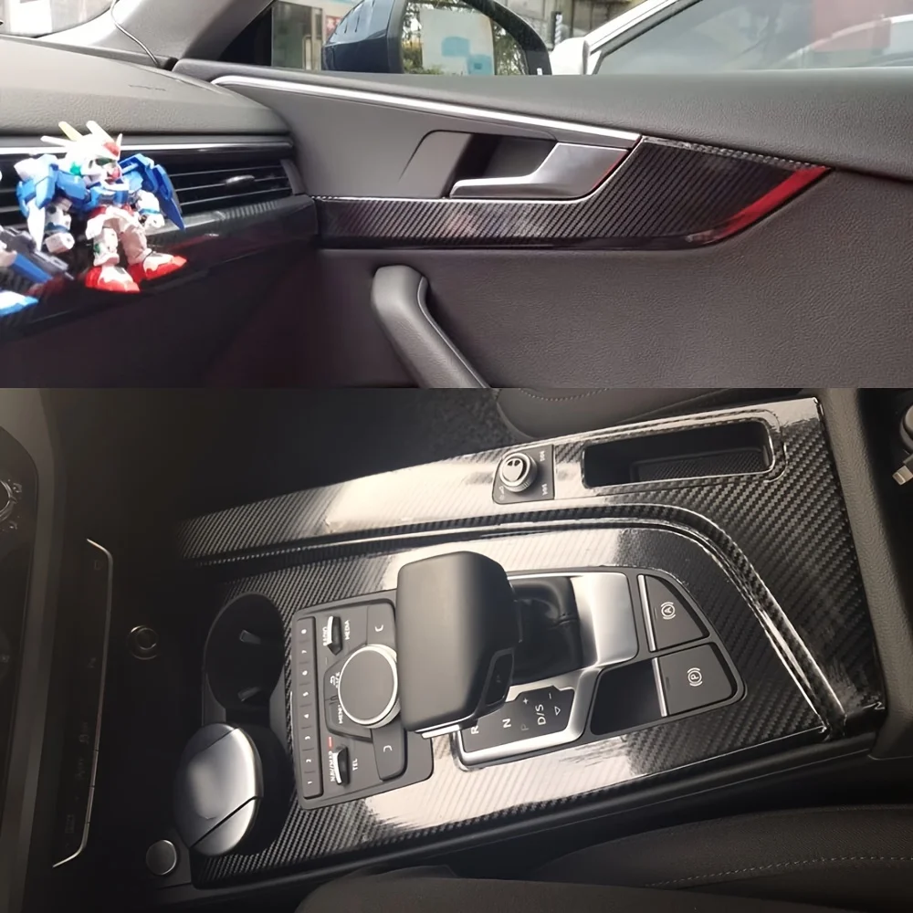 Car-Styling Carbon Fiber Car Interior Center Console Color Change Molding Sticker Decals For Audi A4 A5 B9 2017-2019 - view 4