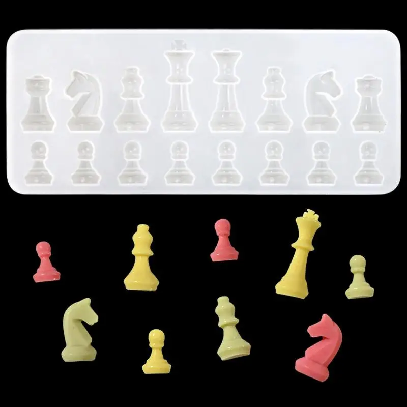 1pc New Simple International Chess Shape Silicone Mold DIY Clay Mold Pendant Molds For DIY