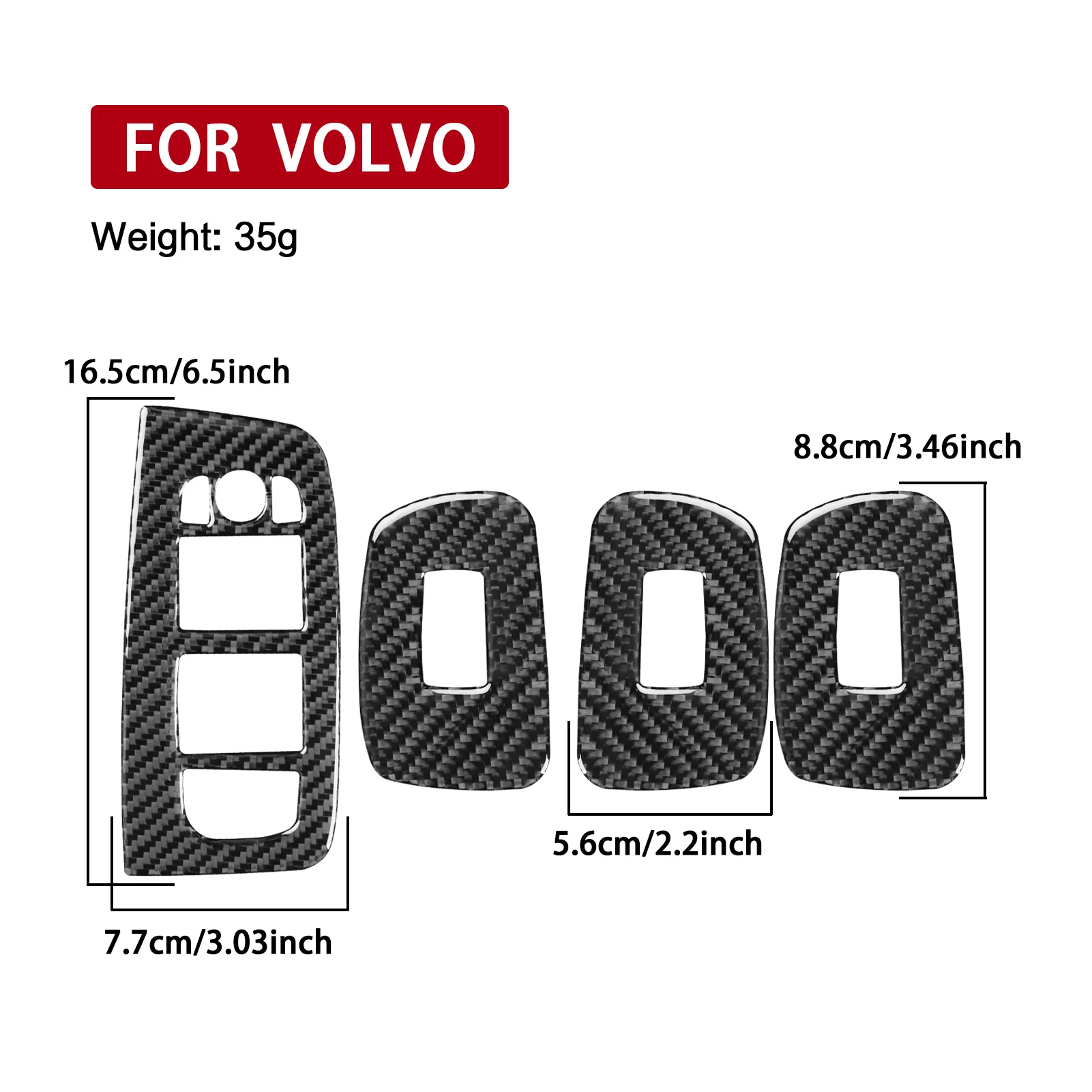 Window Control Lifting Panel Car Accessorie Interior Cover Trim Sticker For Volvo XC60 2018—2025 Carbon Fiber Modification