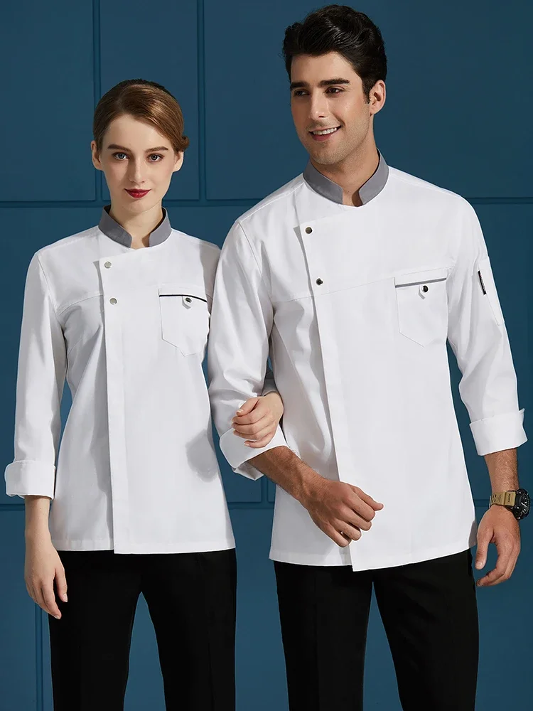 High Quality Hotel Chef Jacket Long Sleeve Cook Cooking Costume Bakery Cafe Waiter Workwear Restaurant Kitchen Uniform