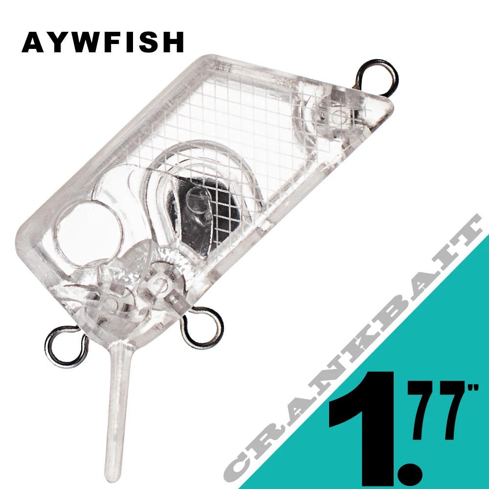 AYWFISH 30PCS Unpainted Mini Crankbait Wobbler Blanks 4.5CM 6.7G Artificial Fishing Lure Body DIY Sinking Hard Bait Small Bass