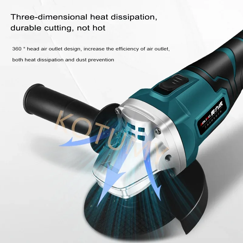 Brushless Electric Angle Grinder Lithium Battery Cordless Rechargeable Polishing Cutting Power Tools 21V Electric Drill Wrench