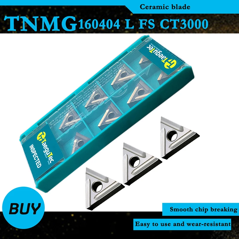 10 قطعة TNMG160404 L FS CT3000 الخارجية تحول أداة سيرميت الصف TNMG 160404 كربيد إدراج مخرطة أدوات تقطيع تحول إدراج