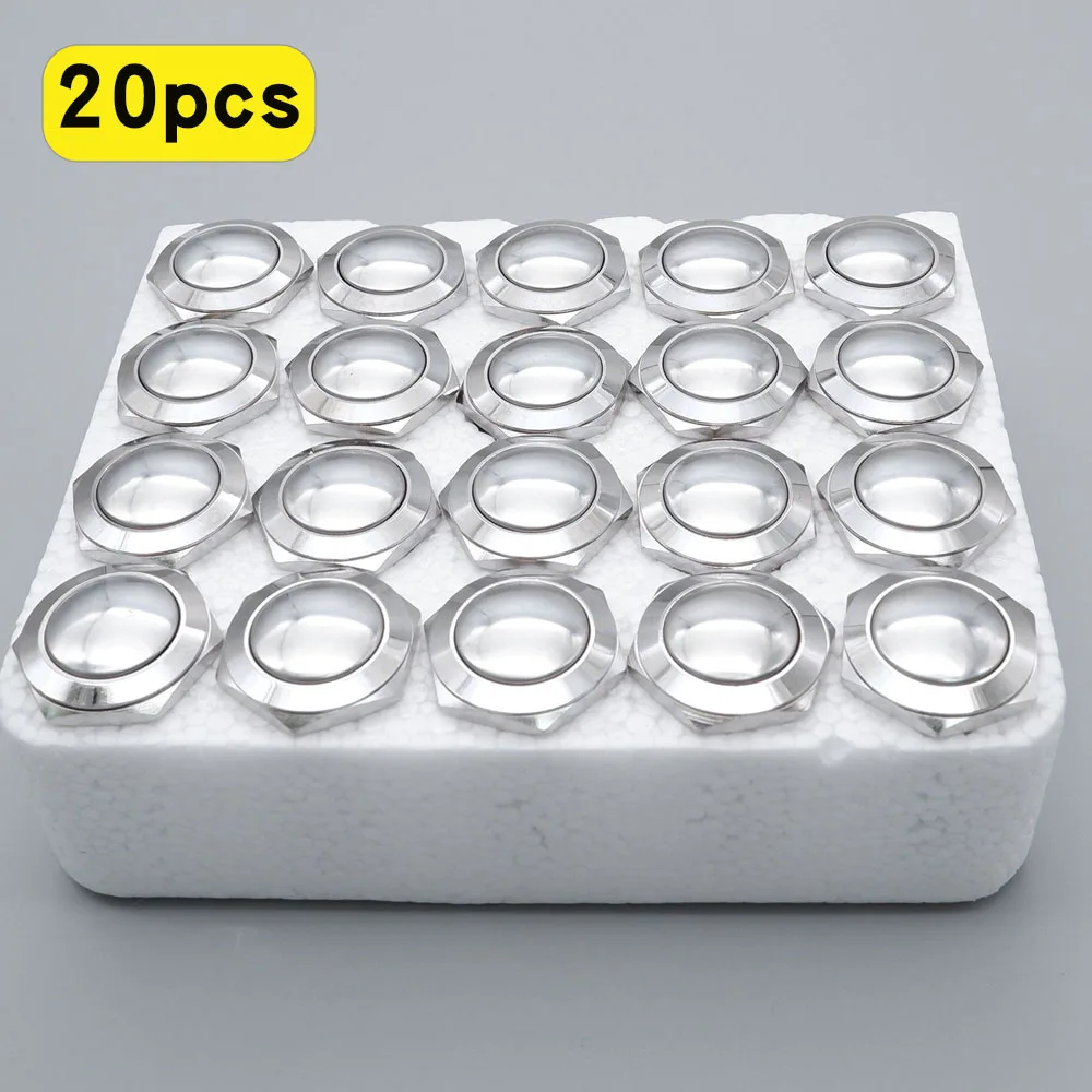 20pcs 16/19/22mm Momentary Reset Metalen Drukknop Waterdichte Schakelaar Schroef Terminal Deurbel PC schakelaar Platte Hoge hoofd 1NO