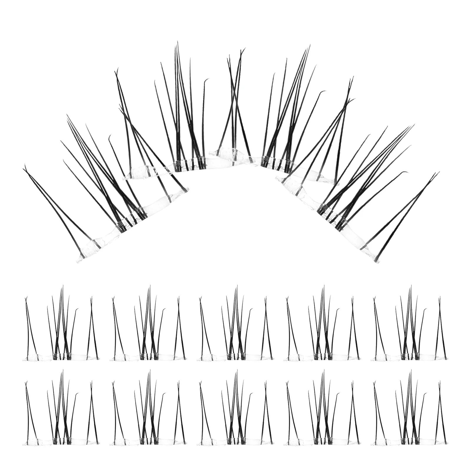 

1 Box Fiber False Lashes Women Diy Eyelash Extensions Curl Cluster Lash Portable Kit Realistic Makeup Cosplay Fake Eyelashes