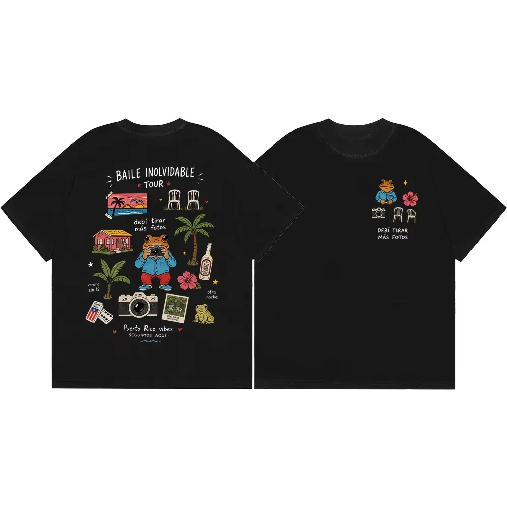 2026 New Bad Bunny Debi Tirar Mas Fotos Graphic TShirt, DTMF Album Themed, Unisex Hip Hop Streetwear Short Sleeve Top