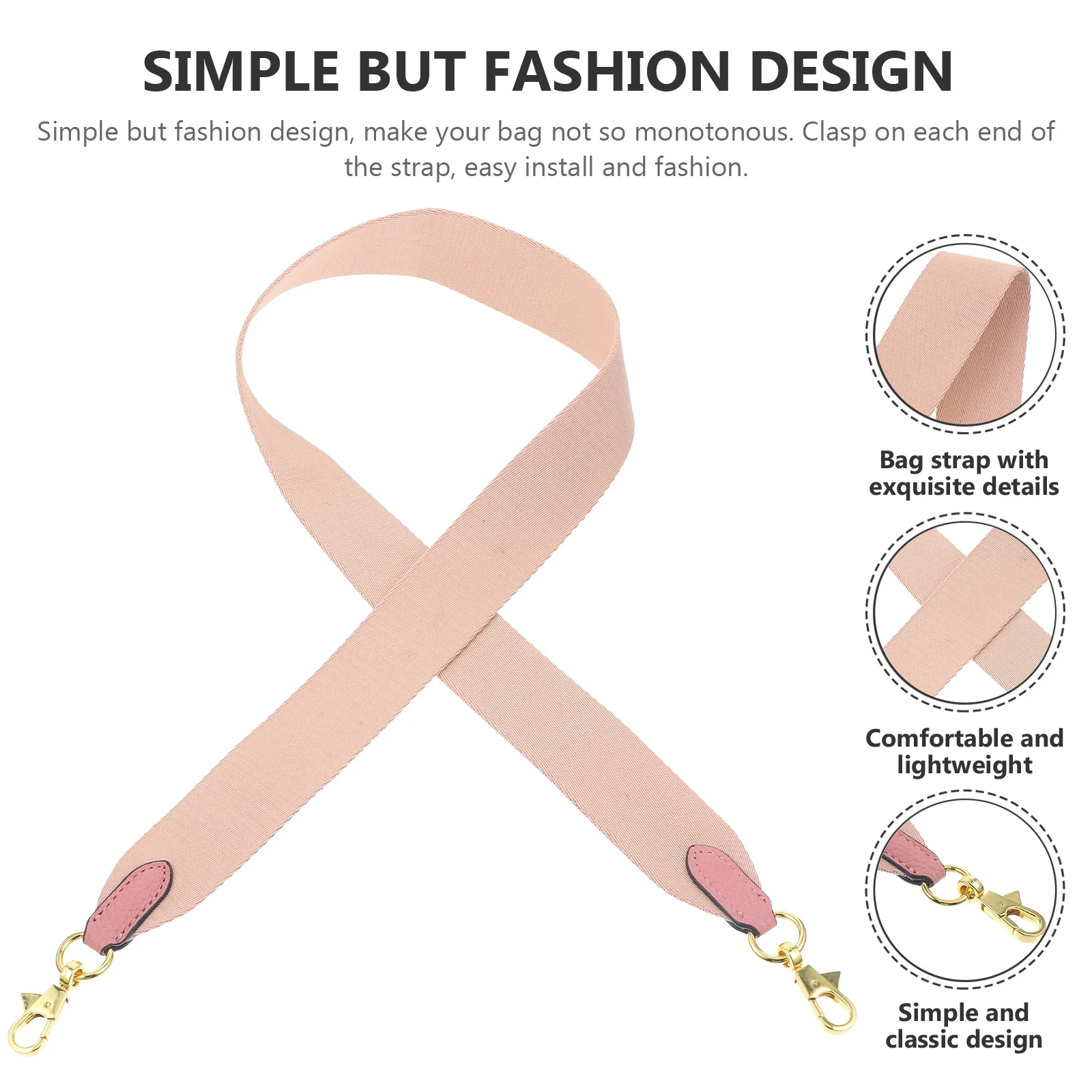 

Solid Color Bucket Bag Shoulder Strap Replacement Simple Fashion Crossbody Purse Strap Widened Belt Bag Accessory