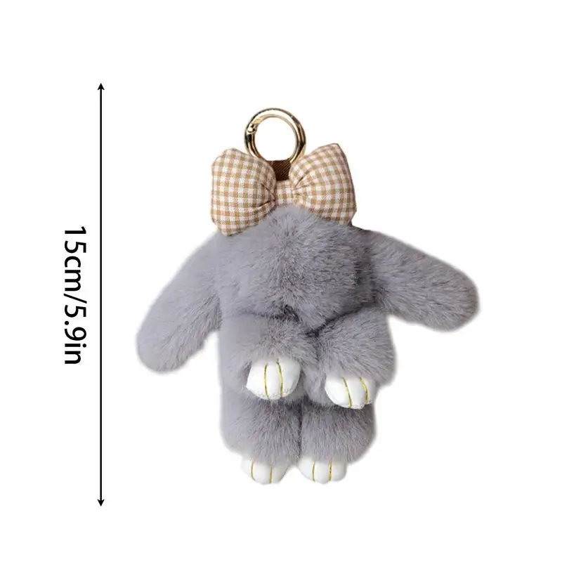 Portachiavi coniglietto pasquale Ciondolo portachiavi morbido con fiocco Ciondolo borsa coniglietto Portachiavi in peluche con scatola di latta Portachiavi carino per