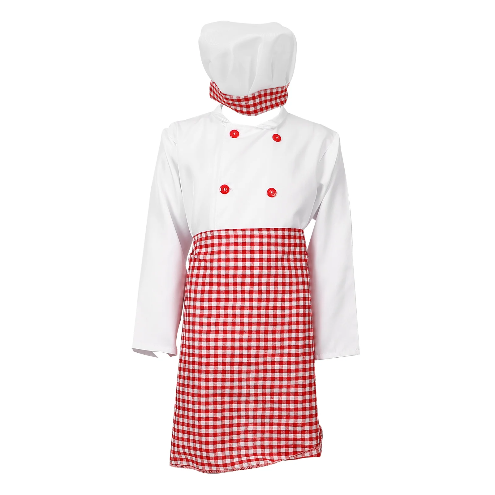 Children Chef Costume 130cm Sleeve Kids Cooking Outfit Breathable Clothes Protects Stains Teaching Baking Skills Role