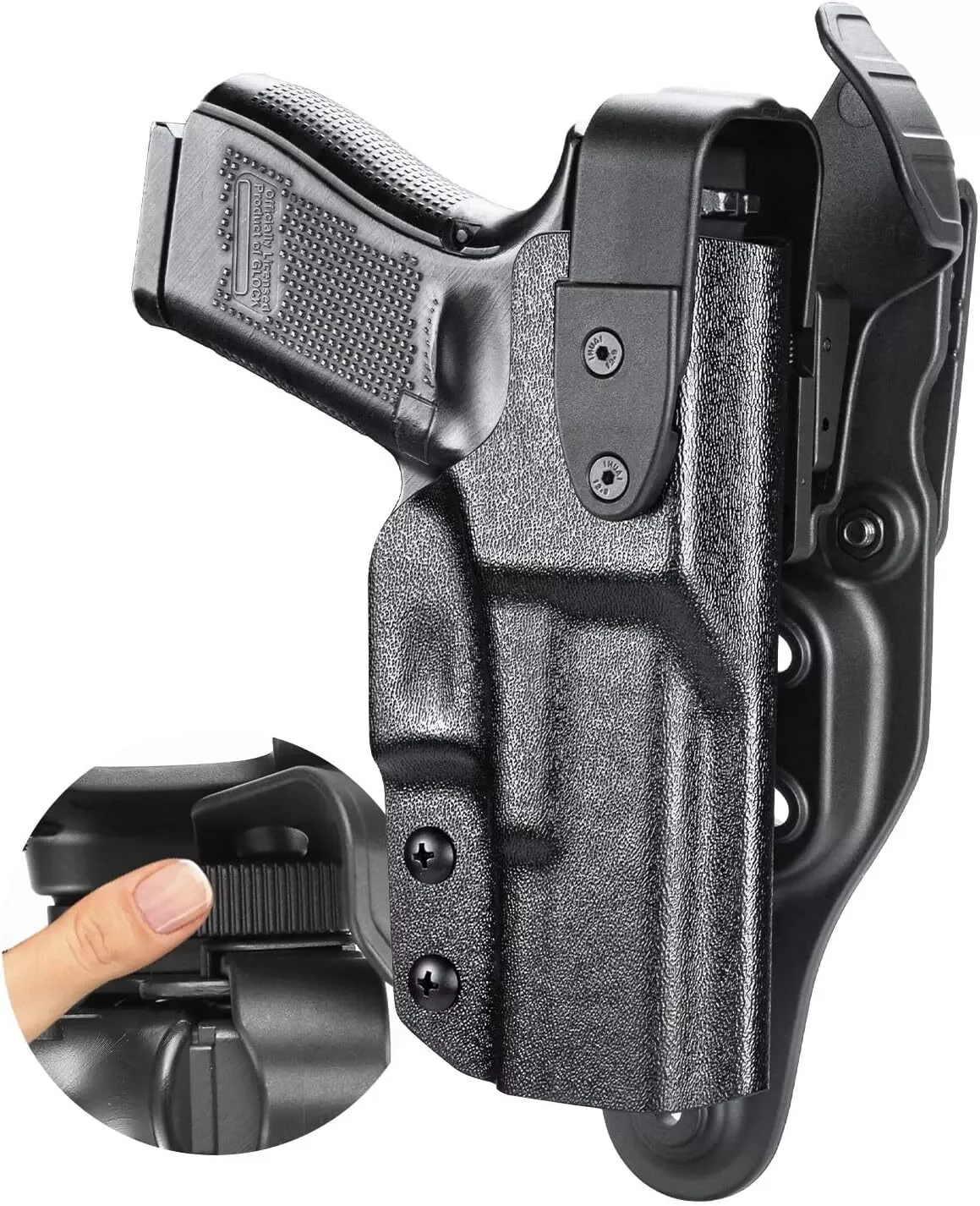 Duty Holster Kydex,Level II w/Hook Guard For Glock 19/19X/44/45Gen3-5&Glock23/32Gen3-4