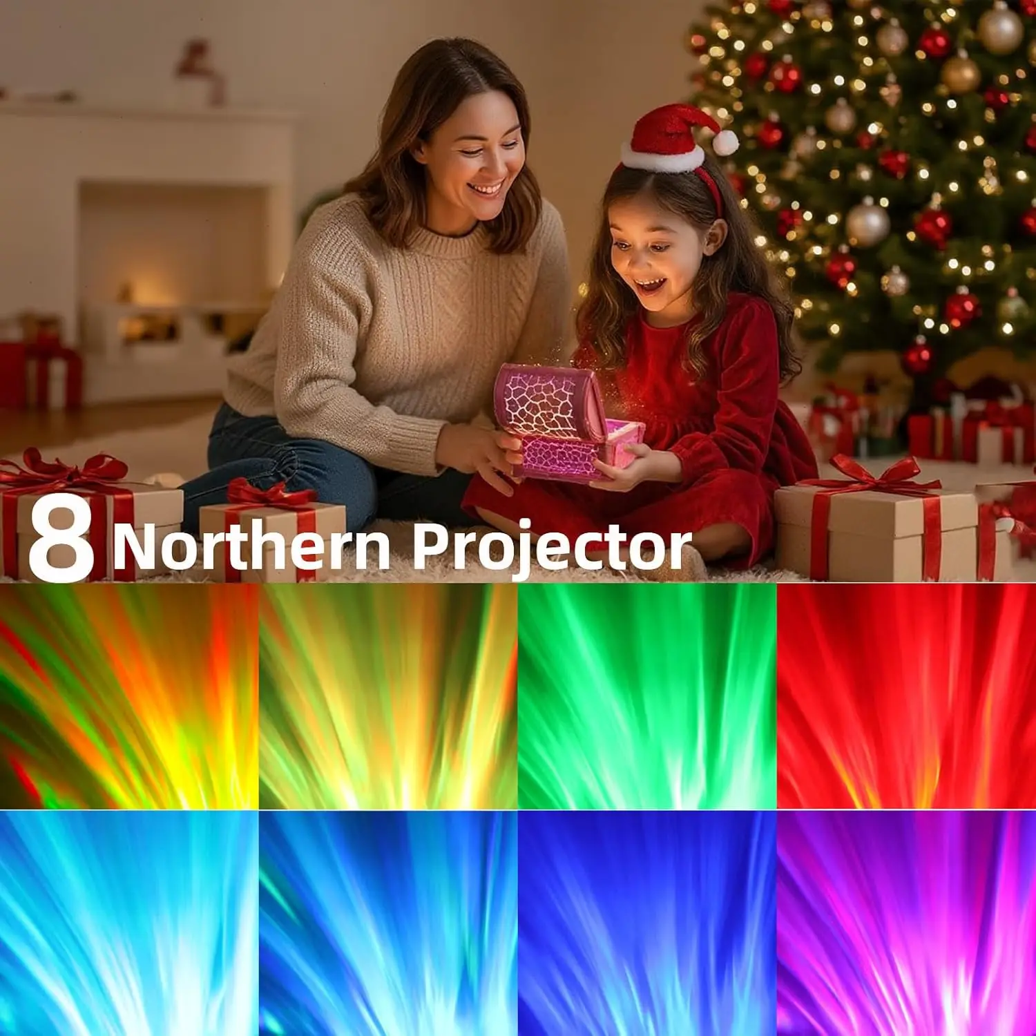 Magical Treasure Chest Night Light with Northern Lights Projector, Galaxy Projector Light for Bedroom, Remote Control Mood Light