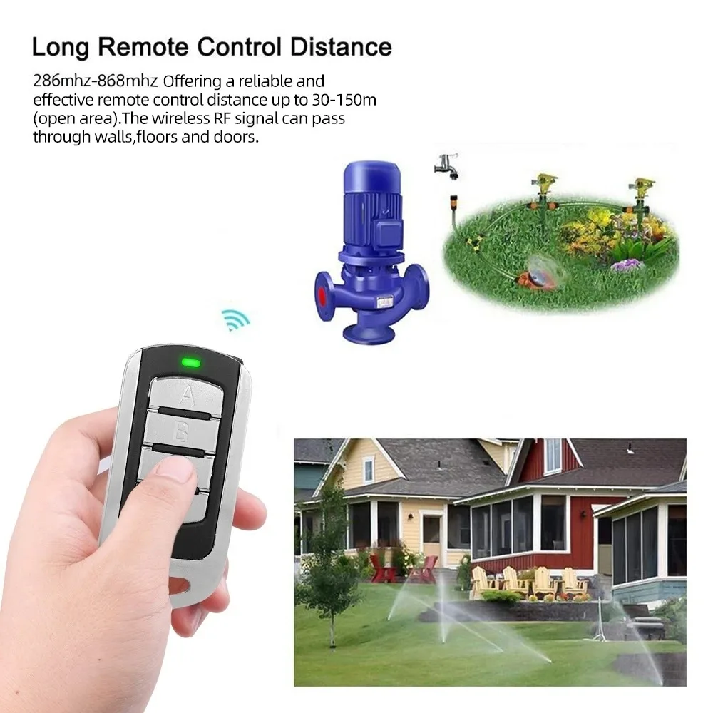 KEBIDU Universal Multifrequency Garage Remote Electronic Gate Control 286-868MHZ 4 in 1 Gate Key Fob Command Hand Transmitter