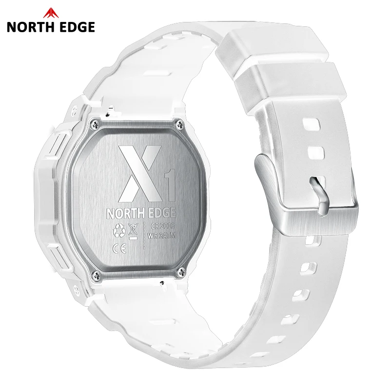 NORTH EDGE X1 Square Screen Digital Watch Men Women Sportswatch Waterproof 50M Stopwatch Countdown Alarm Clock Reloj Hombre