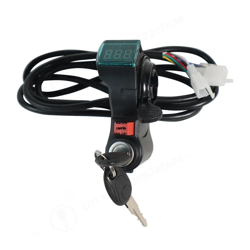 Electric Vehicle Thumb Throttle Handlebar Grip Finger Pressure Speed Control Voltage Display Battery Power Replacement Part