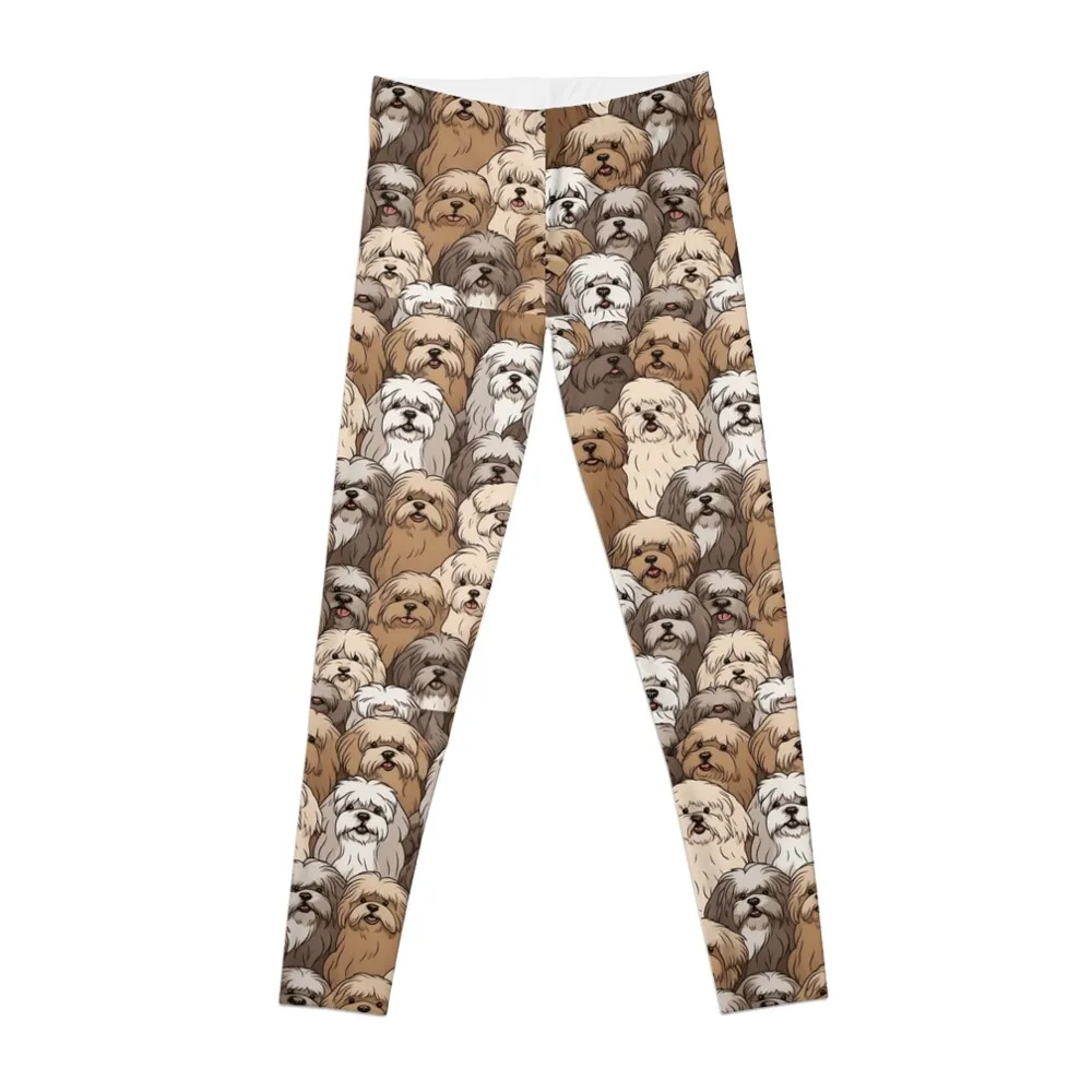 My Lhasa Apso loving family Leggings sport set sport pants Womens Leggings