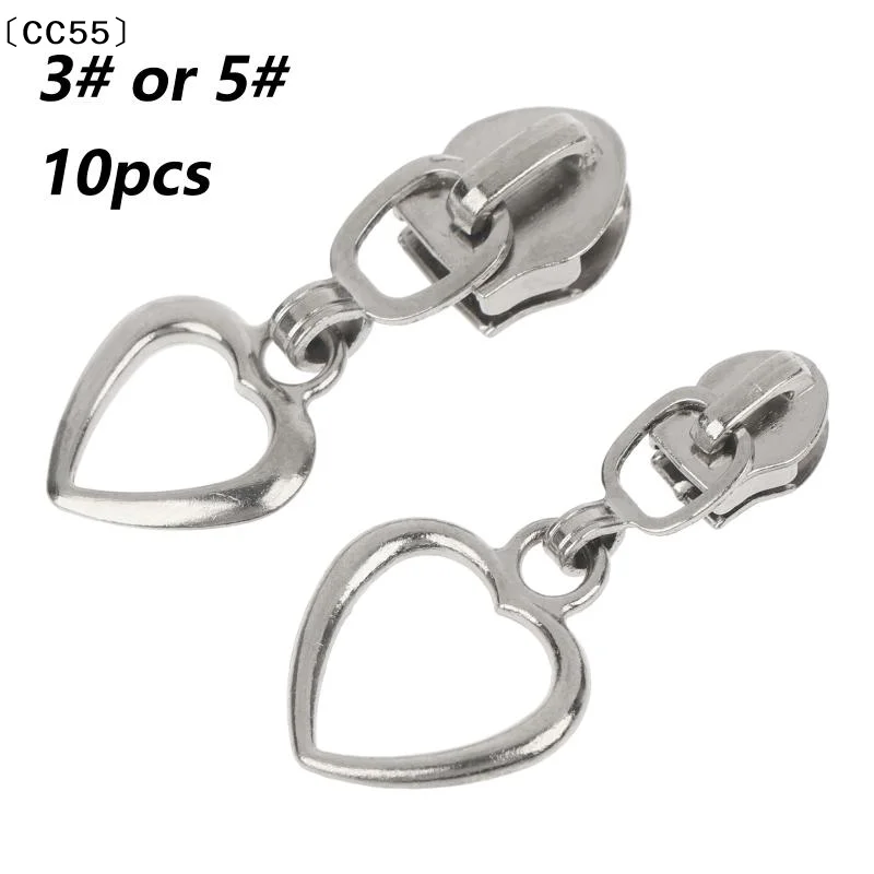 10Pcs Sewing Accessories 3# 5# Zipper Slider For Nylon Zippers Tape Bag Zips Closure Head Puller Suitcase Zipp Repair Kit〔CC55〕