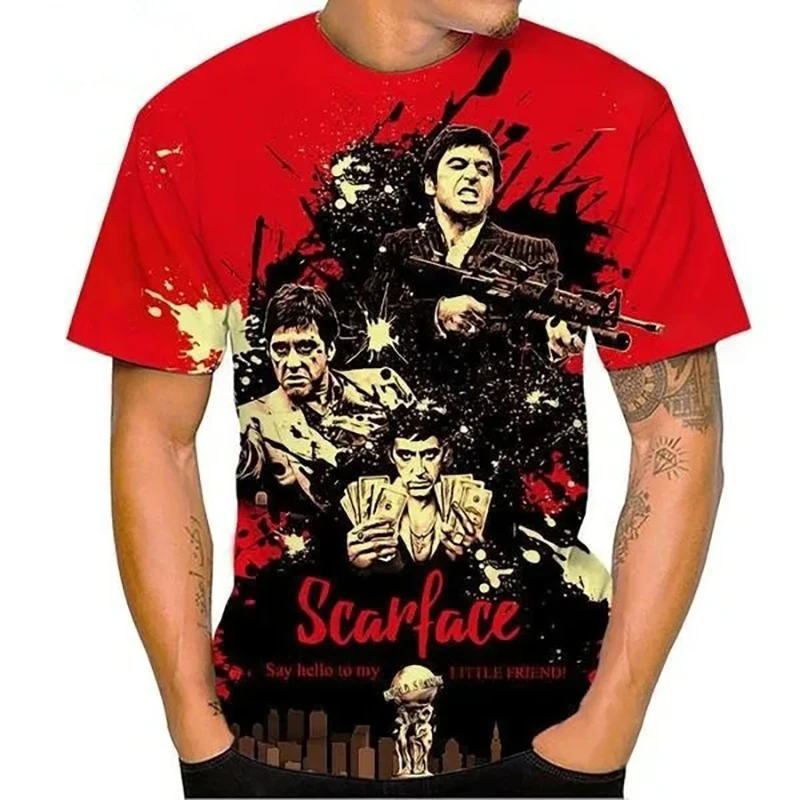 Movie Scarface Graphic 3D Print T-Shirts Men Women Fashion Streetwear Oversized Short Sleeve T Shirt Male Tees Tops Man Clothing