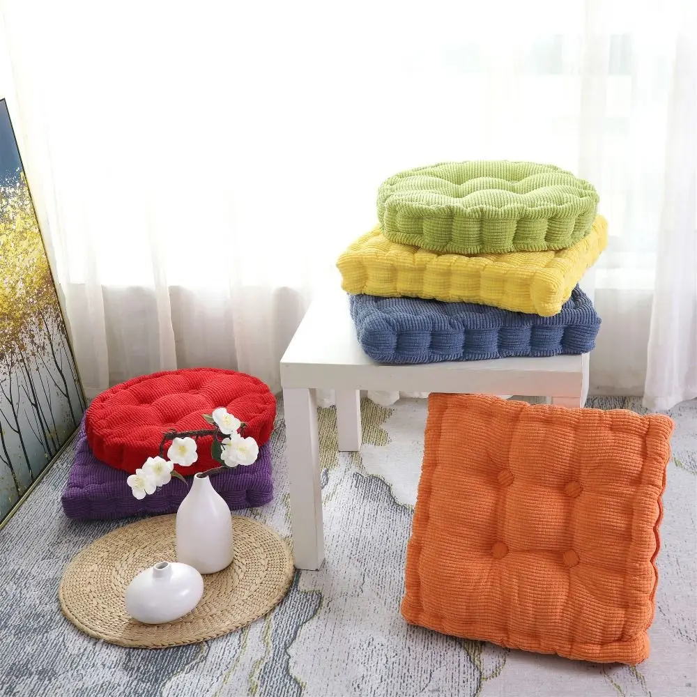 

Durable Square/Round Tufted Seat Cushion Solid Color Thickened Sofa Cushion 40cm Soft Chair Mat Office