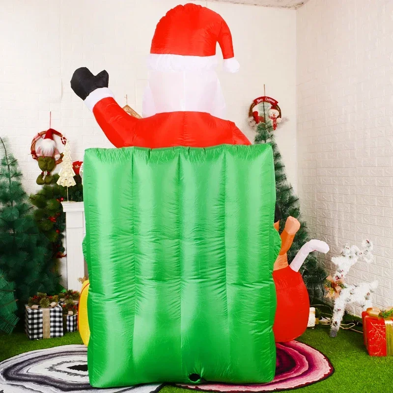 7,5FT Grande Babbo Natale sul divano Gonfiabile Decorazione natalizia per esterni Giocattoli gonfiabili illuminati a LED Decorazione del prato del giardino di casa