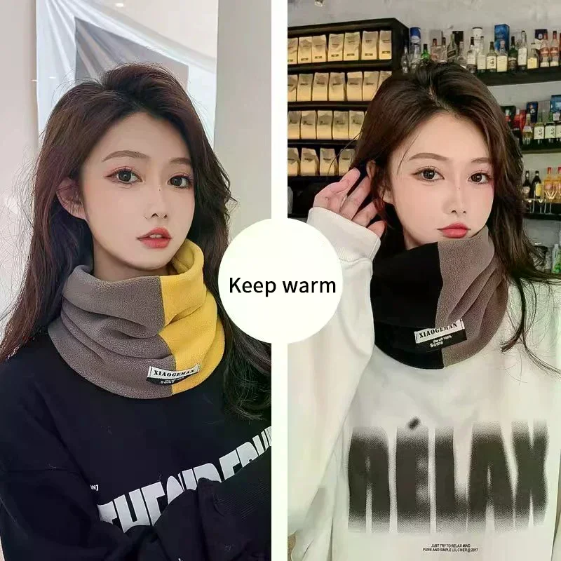 

Женский теплый шарф с утолщенной плюшевой маской для лица, универсальный осенне-зимний ветрозащитный дизайн
