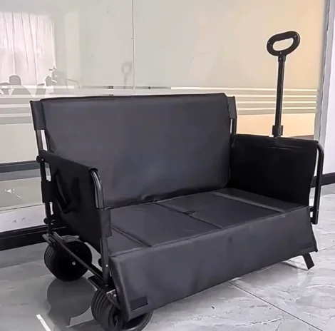 outdoor camping hand push sofa storage picnic cart，Multifunctional folding camp cart