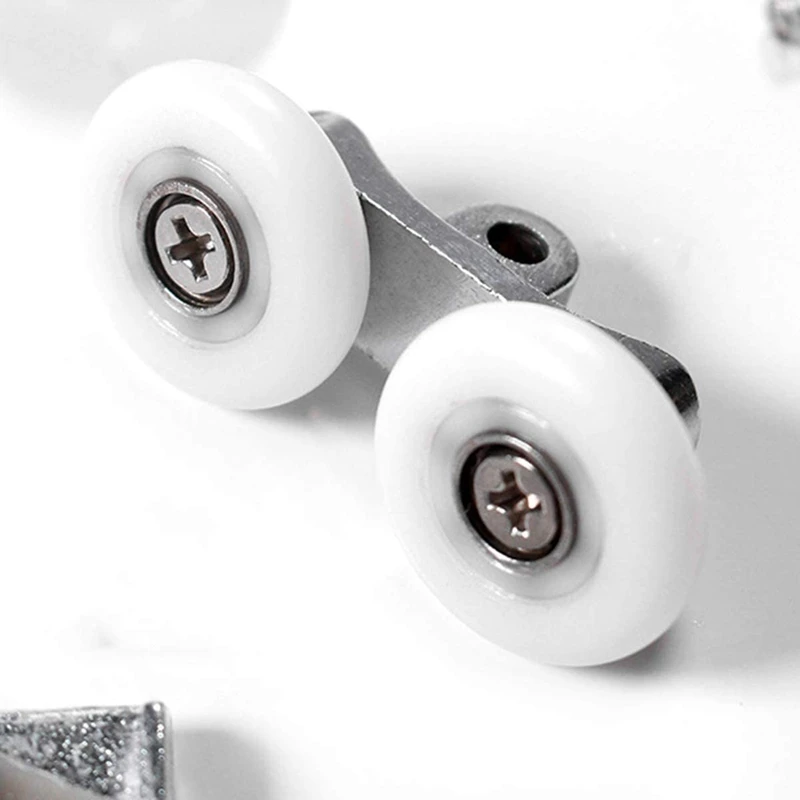 4Pcs Shower Door Wheels 23Mm Shower Door Rollers Heavy Duty Zinc Alloy Dual Wheel For Both Flat Sliding Shower Doors