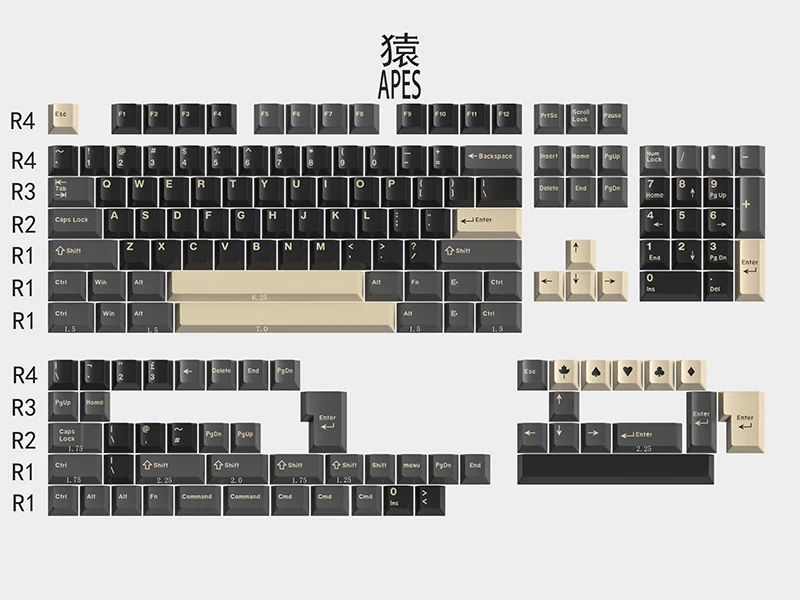 163 Keys Tuzi Nuke Data Apes Classic Red Shoko Keycaps Cherry Profile ABS Double Shot Key Caps For MX Mechanical Keyboards