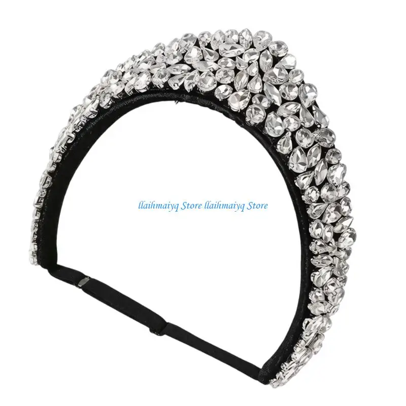 573B Sparkling Baroque Hairband Full Shining Rhinestones Headband Crownpiece For Formal Event And Special Occasion Dressingup