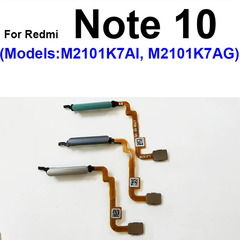 Home Button Flex Cable For Xiaomi Redmi Note 9 9S 9Pro Note 10 Pro 4G 5G Fingerprint with Power Button Touch Sensor Flex Ribbon