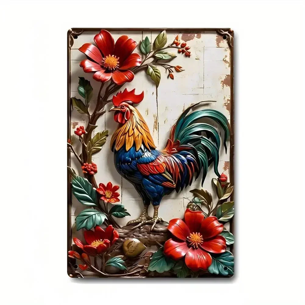 Farm Fresh Chicken Metal Poster Board Vintage Tin Sign Farmhouse Coop Garden Door Signs Wall Decor Tinplate Painting Art Plates image 5