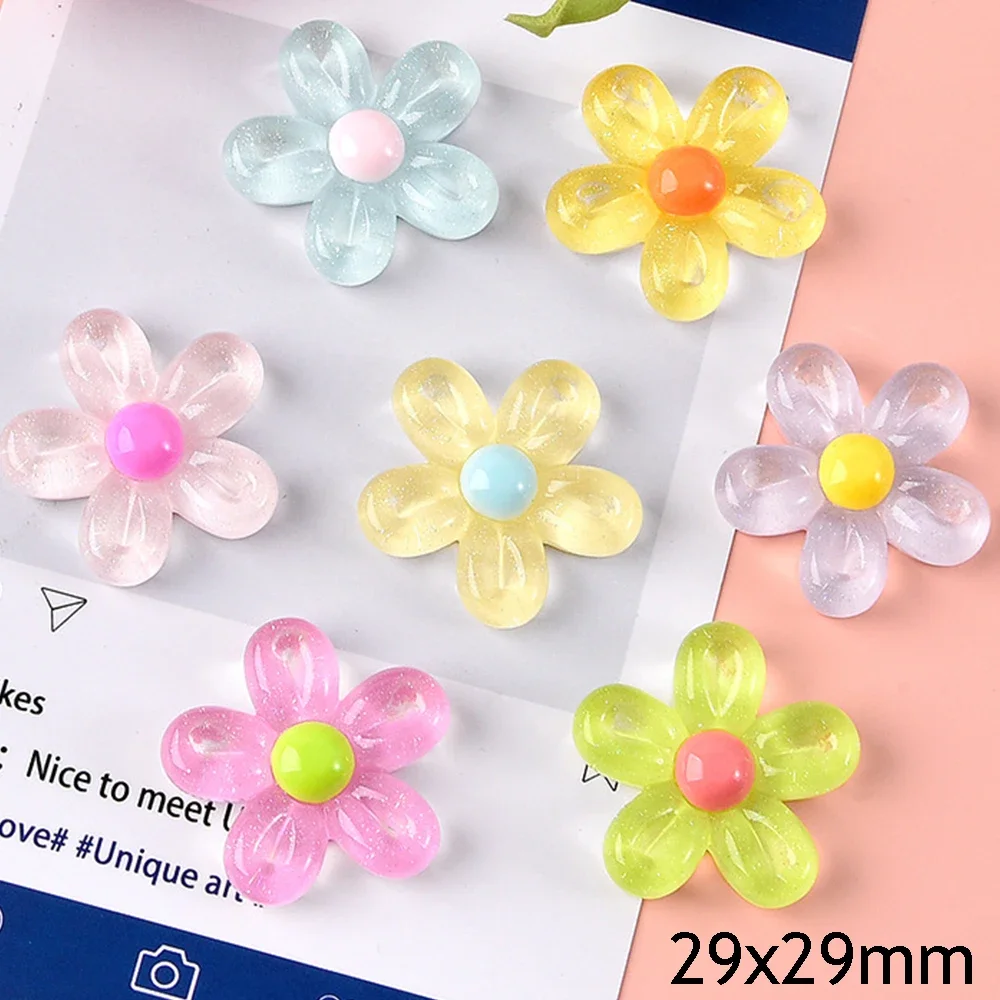 10PCS Clear Hollow Flower Series Resin Flat Back Cabochons For Scrapbooking DIY Jewelry Craft Embellishments Accessories