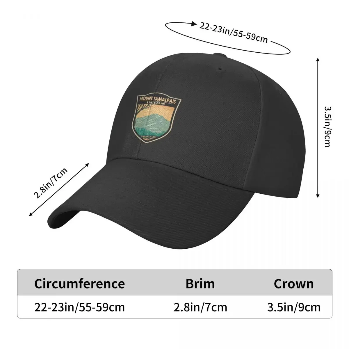 Gorra de béisbol con insignia de California para hombres y mujeres, sombrero de sol, sombrero de camionero, gorra de béisbol, Mount tamalpis State Park, nuevo