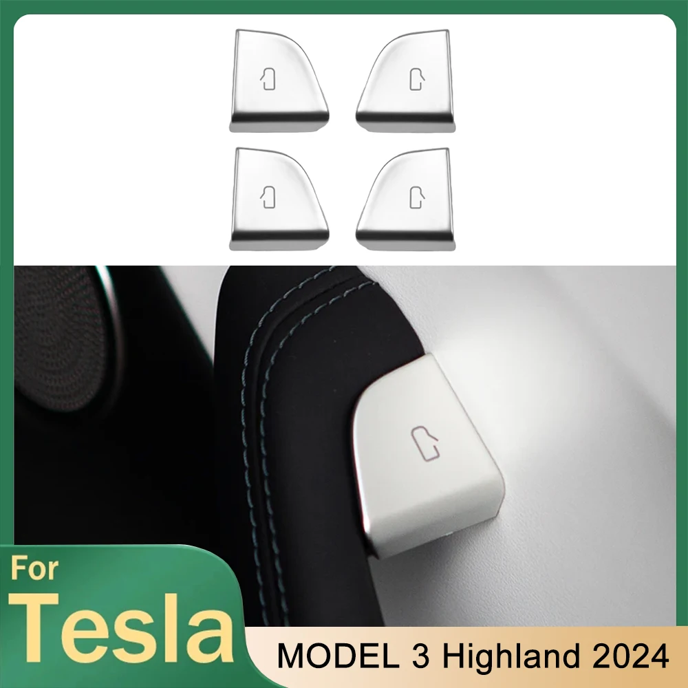 4 pezzi adesivi per pulsanti porta aperta auto per Tesla Model 3 Highland 2024 copertura maniglia porta aperta protezione rivestimento accessori