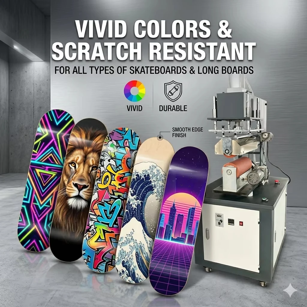 HT-RB-300 Semi Automatic Roller Heat Transfer Machine for Skateboard,  Skateboard Heat Transfer Machine - view 3
