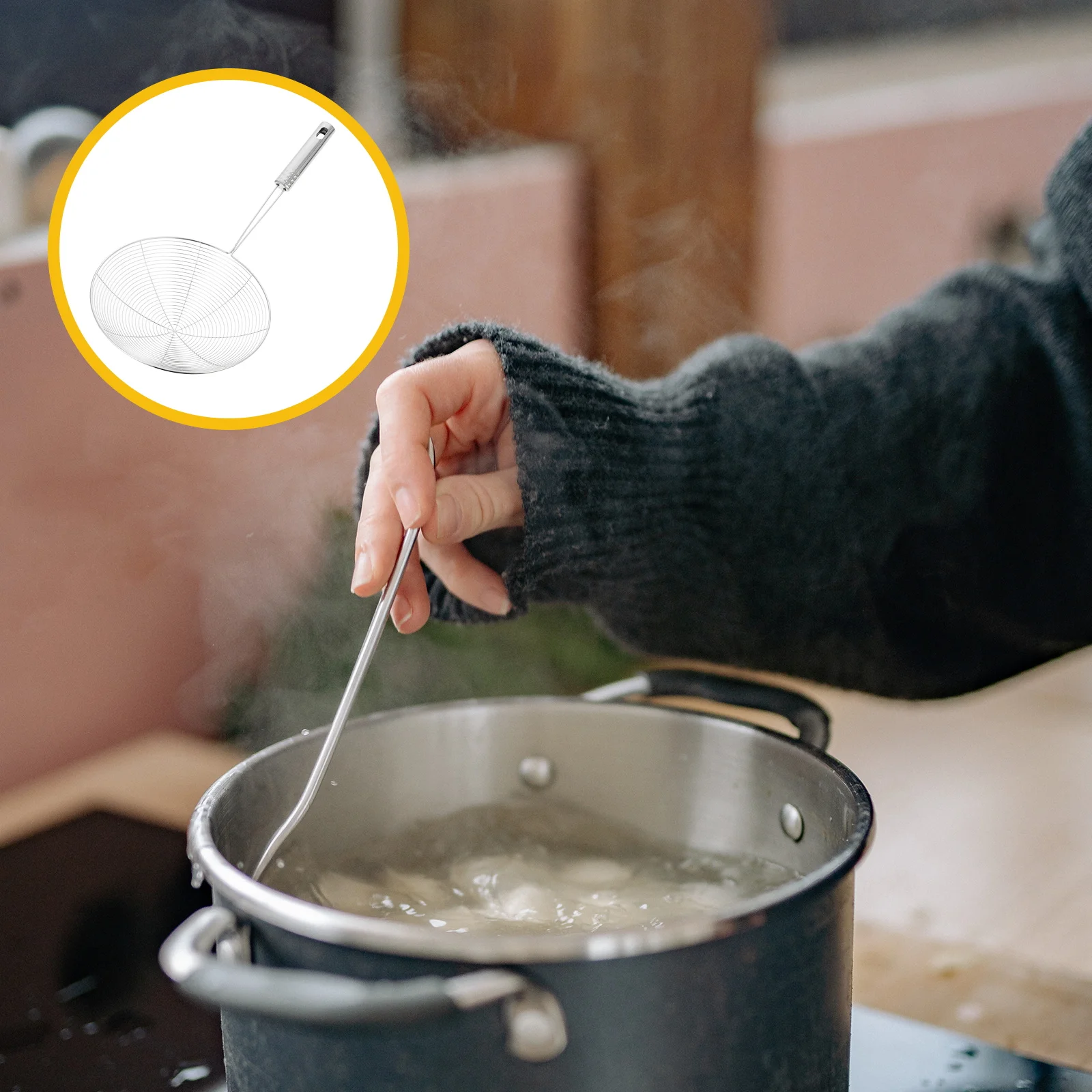 

Stainless Steel Strainer Mesh Sieve Kitchen Pasta Spoon Long H Eco Friendly Anti Rust Safe Reliable Easy Clean