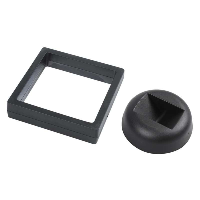 Porta-álbuns quadrados 3D para exibição de joias, moldura flutuante, caixa de moedas com base, vitrine, 9X9cm, 4X