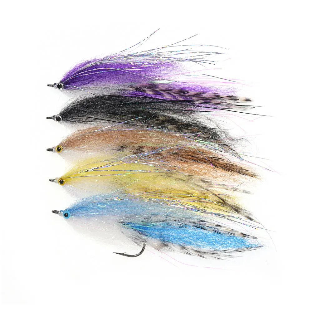 1 Stück 5 Stück Big Fish Streamer Fliege Aberdeen Haken Köderfisch Streamer Forelle Hecht Muskie Barsch Salzwasser Fliegenfischen Fliegen Köder – Detail 1