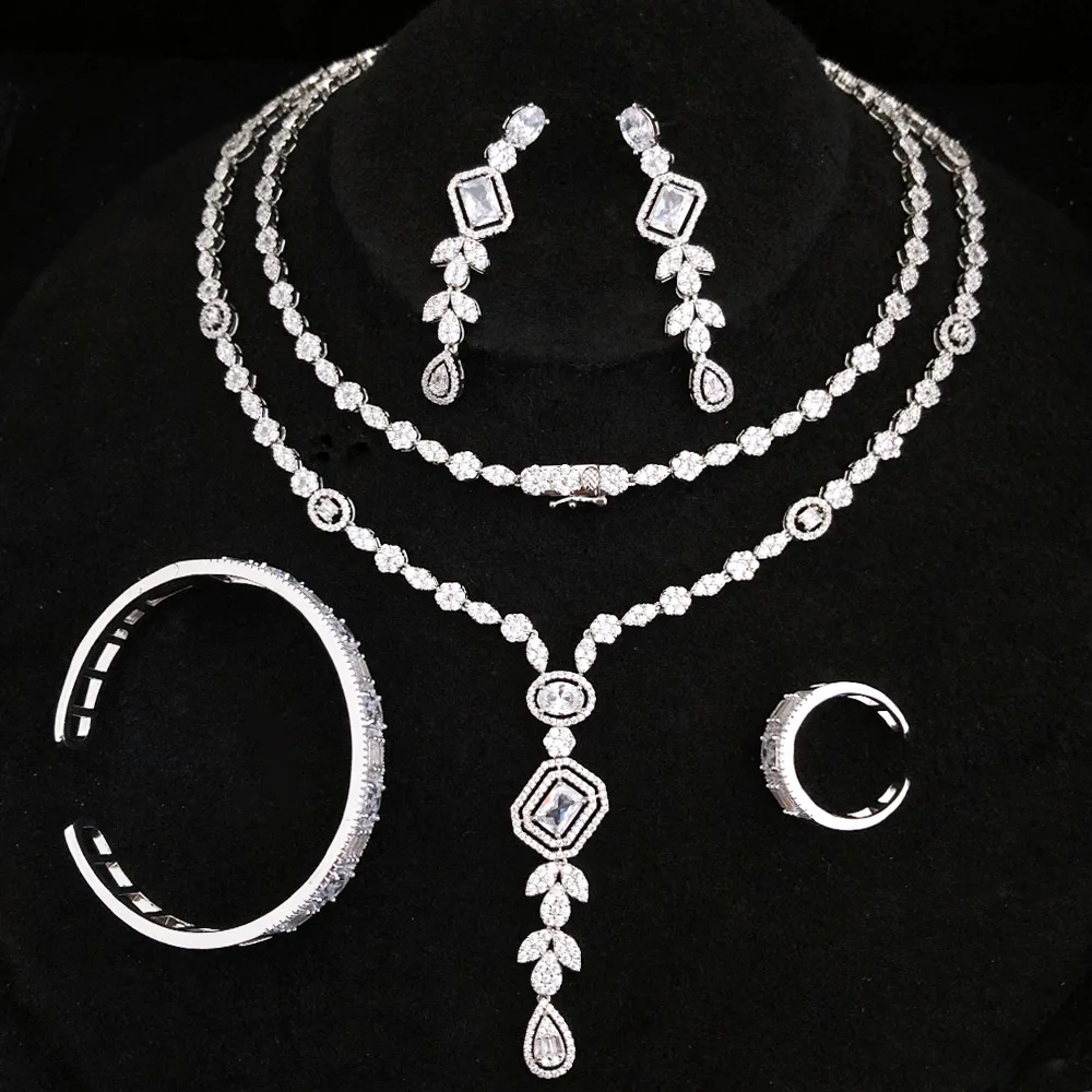 

GODKI Luxury Waterdrop Necklace Earring Set Jewelry Set For Women Wedding Luxury Full Cubic Zircon Dubai Bridal Jewelry Set 2022