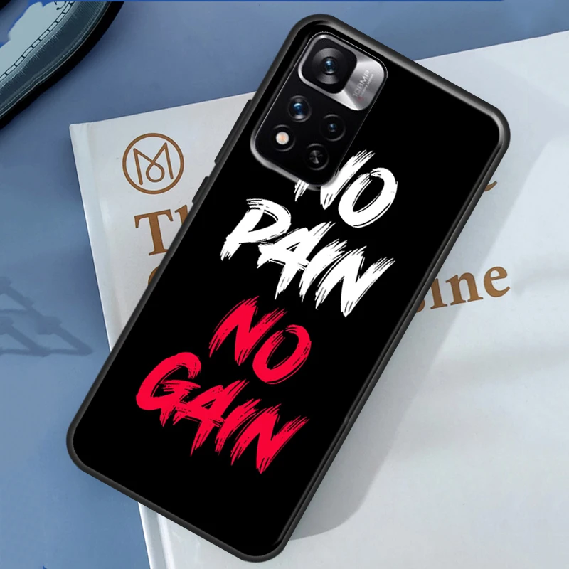 No Pain No Gain Training Case For Xiaomi Redmi Note 14 13 Pro 12 11 9 10 9S 10S 11S 12S Redmi 13C 10C 12C 14C Cover